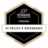 Purdue University AI Policy and Governance microcredential badge