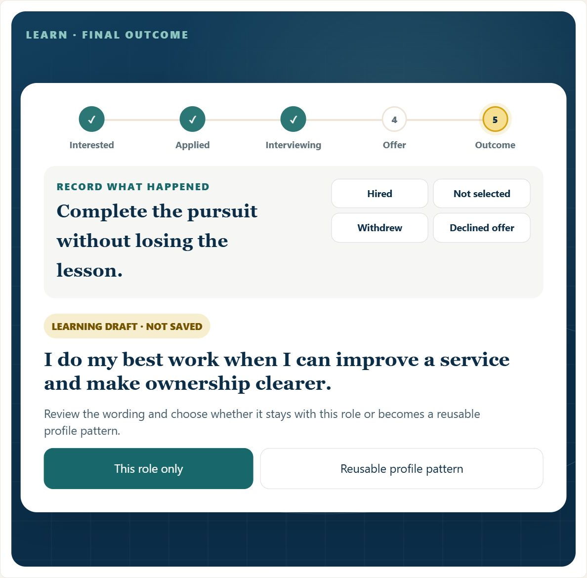 HorizonSong pursuit learning view recording the outcome and useful lessons